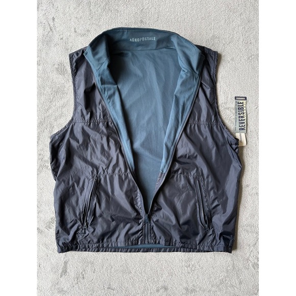 Vintage Other - Vintage Y2K Aeropostale Reversible Vest XL Blue Mesh Ripstop Gorpcore NWT NOS